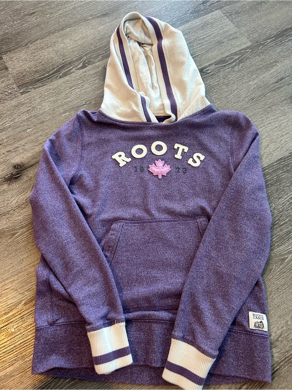 Kids Roots Cabin Hoodie – Purple